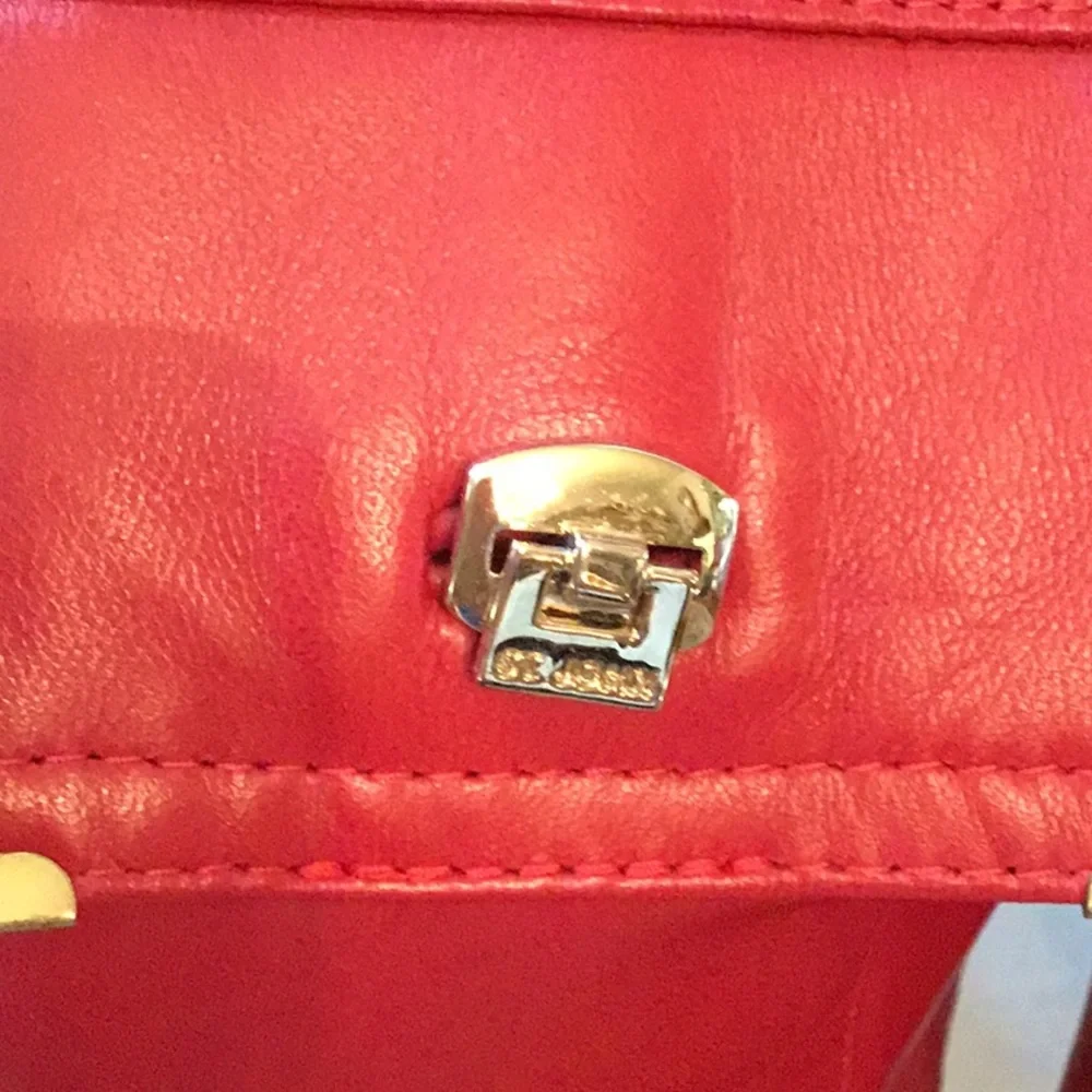 St. John Red Leather Jacket - Picture 2 of 9